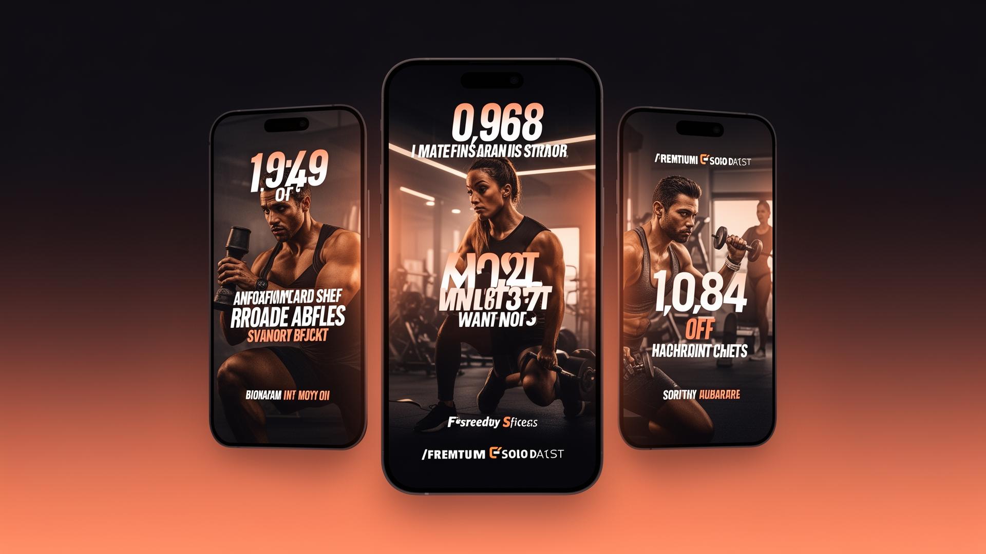 Drei vertikale Reels nebeneinander mit Brand-Typografie